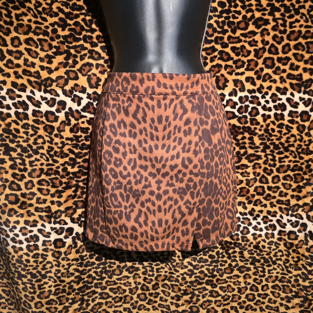 Leopard Print Mini Skirt